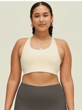 Girlfriend Collective Simone Bra High Support Bra Ivory Large